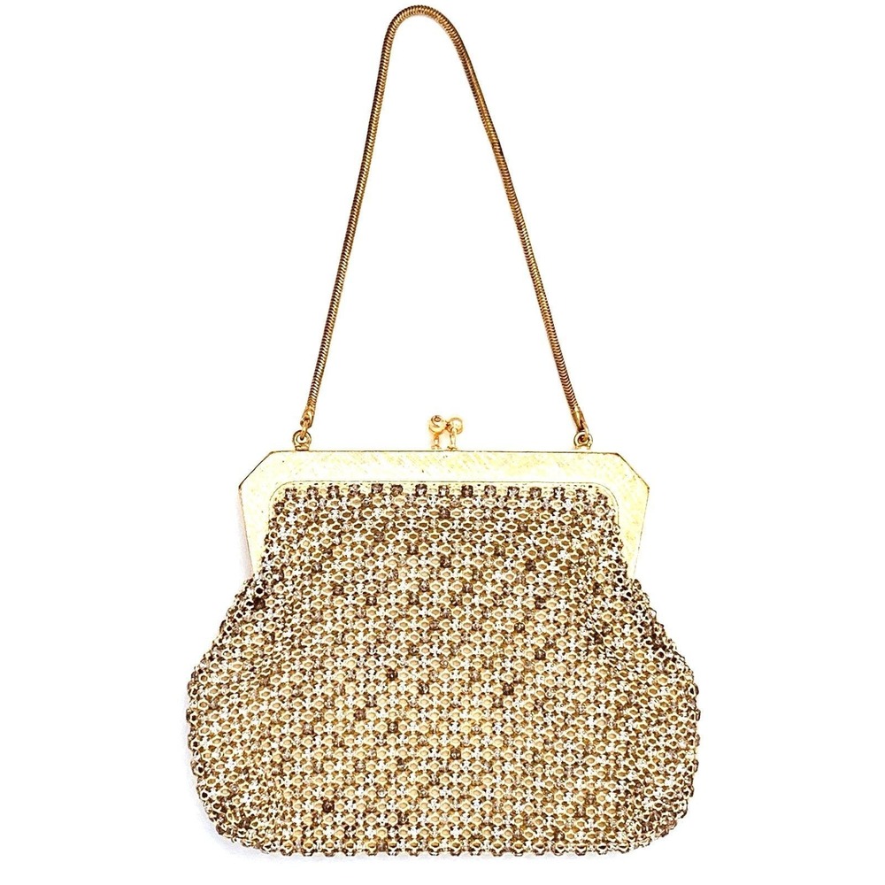 Gold Mesh Evening Clutch with Chain Handle